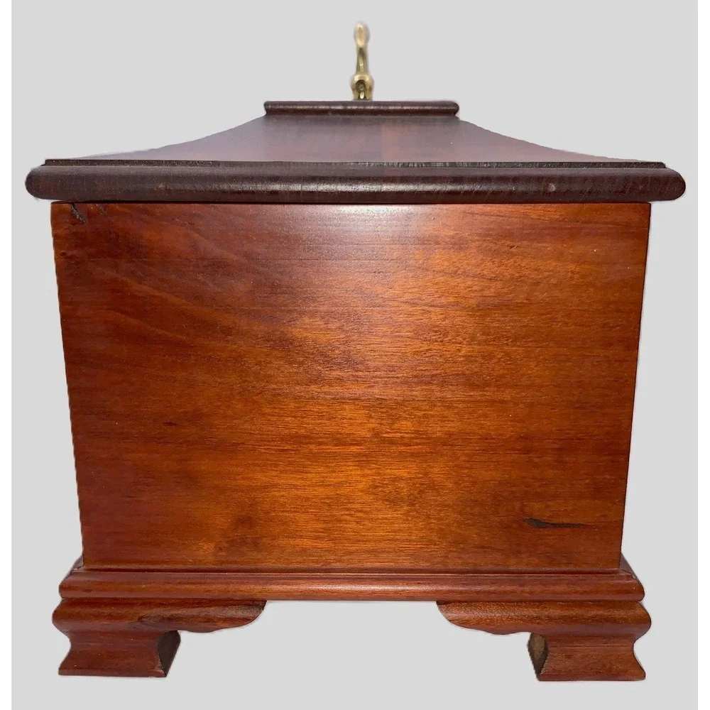 American Crafted Handmade Cherry Wood Box w Lid Funerary Ashes Storage, Keepsake